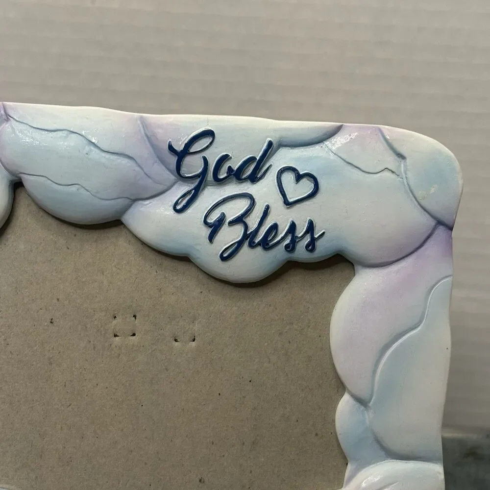 Dicksons God Bless This Baby Wood Easel Back Photo Frame